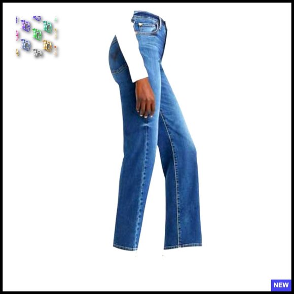 High Rise Straight Leg Ankle Jeans Vintage Inspired Classic Fit Chic - Picture 3 of 5
